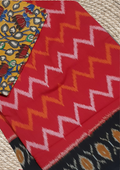 Ikkat Handloom Mercerized Cotton Saree + Kalamkari Blouse