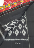 Ikkat Handloom Mercerized Cotton Saree + Kalamkari Blouse