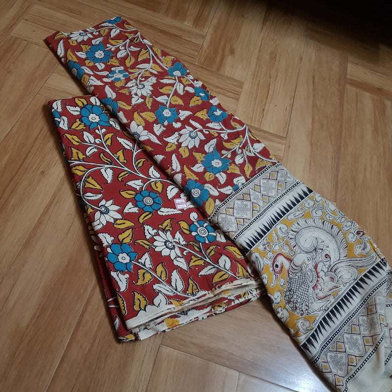 Kalamkari 2 pc set - Cotton Top & Cotton Dupatta