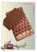 Kota Cotton Blend Kalamkari Saree with Zari Border