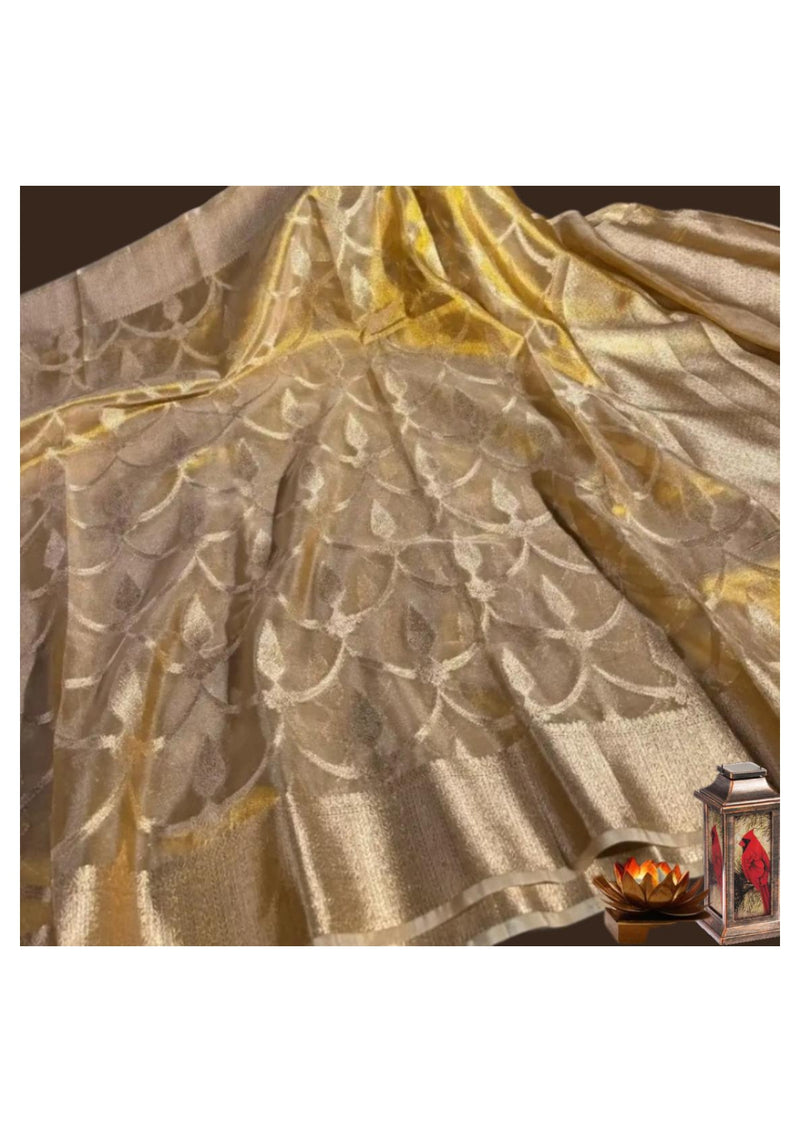 Luxurious Copper Tissue Silk Saree