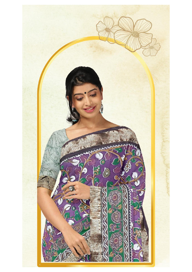 Kalamkari Silk Saree - Handcrafted