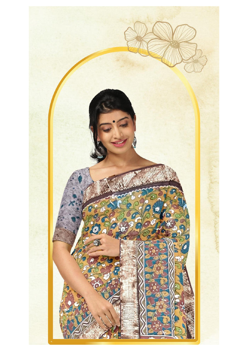 Kalamkari Silk Saree - Handcrafted