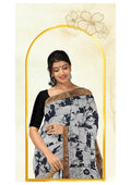 Kalamkari Silk Saree with Zari Border – Handcrafted