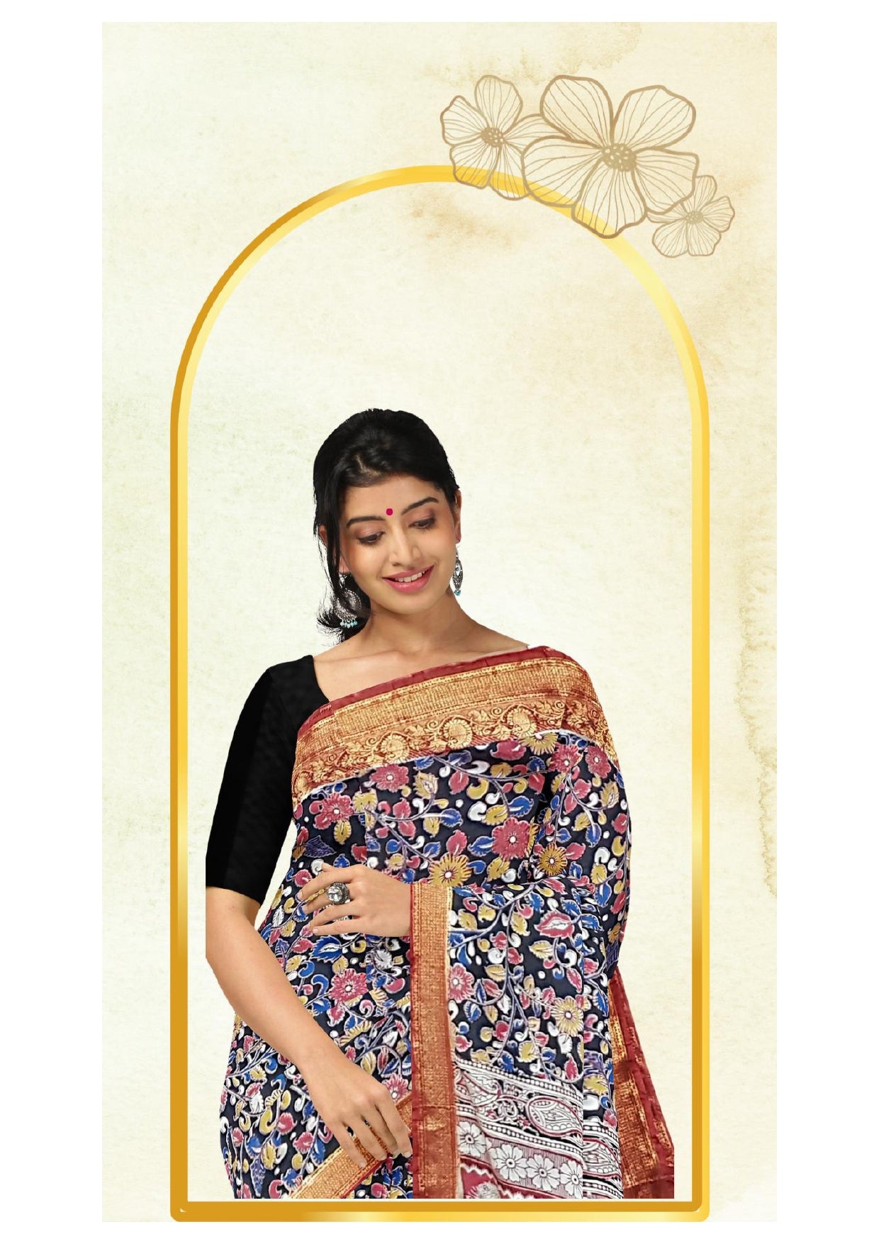 Kalamkari Silk Saree - Handcrafted