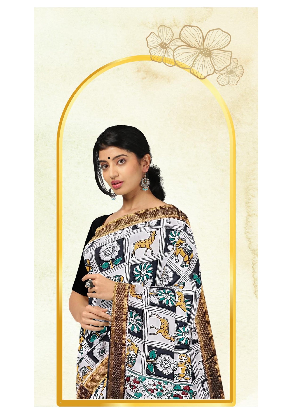 Kalamkari Silk Saree - Handcrafted