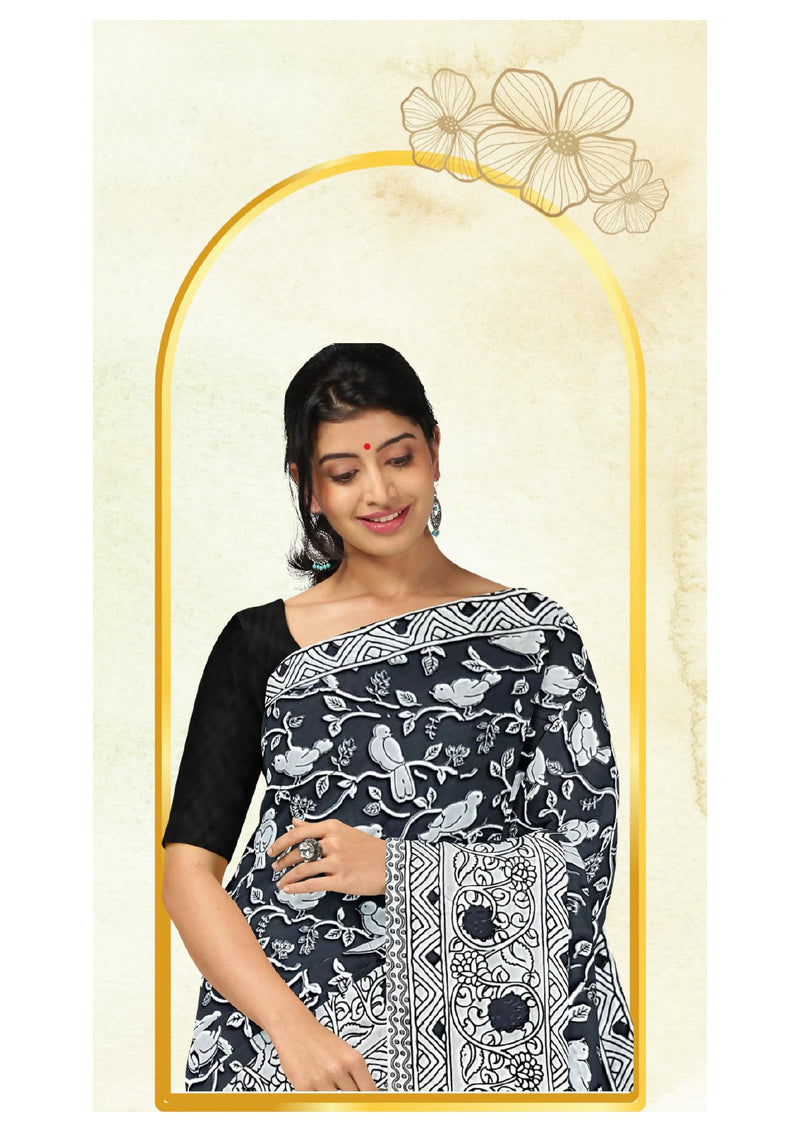 Kalamkari Silk Saree - Handcrafted