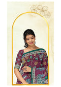 Kalamkari Kantha Work Chanderi Silk Saree – Handcrafted
