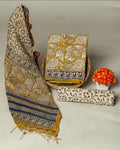 Pure Cotton Dress Material - with Pure Kota Cotton Dupatta - Block Print