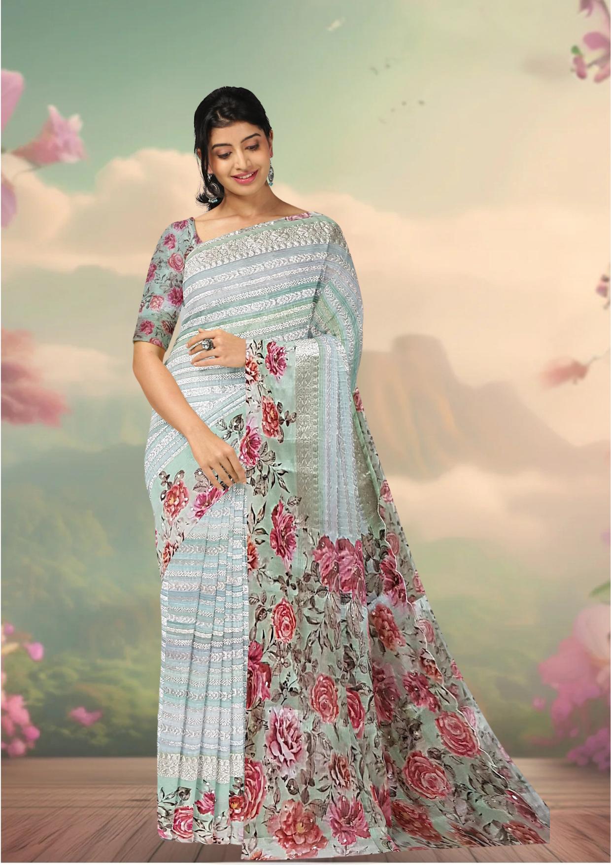 Silk Kota Zari Stripes - Multi Color