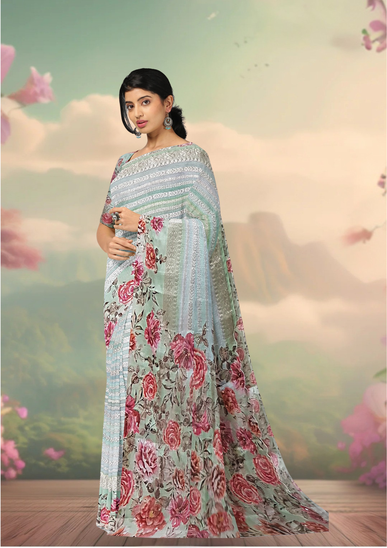 Silk Kota Zari Stripes - Multi Color