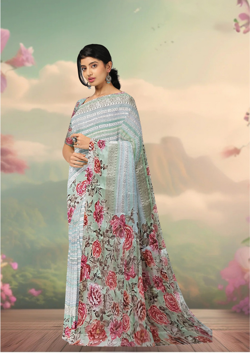 Silk Kota Zari Stripes - Multi Color