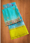 Silk Zari Kota Saree with Nandi Weaving – Blue Elegance with a Twist of Tradition