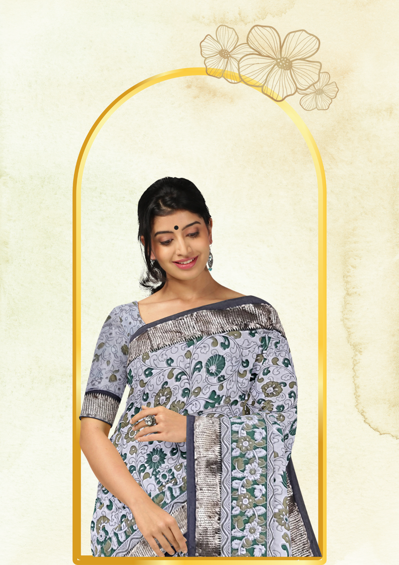 Kalamkari Silk Saree - Handcrafted