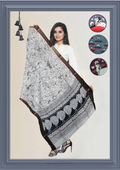 Nellore Silk Kalamkari Dupatta with Nizam Zari Border