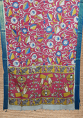 Nellore Silk Kalamkari Dupatta with Nizam Zari Border
