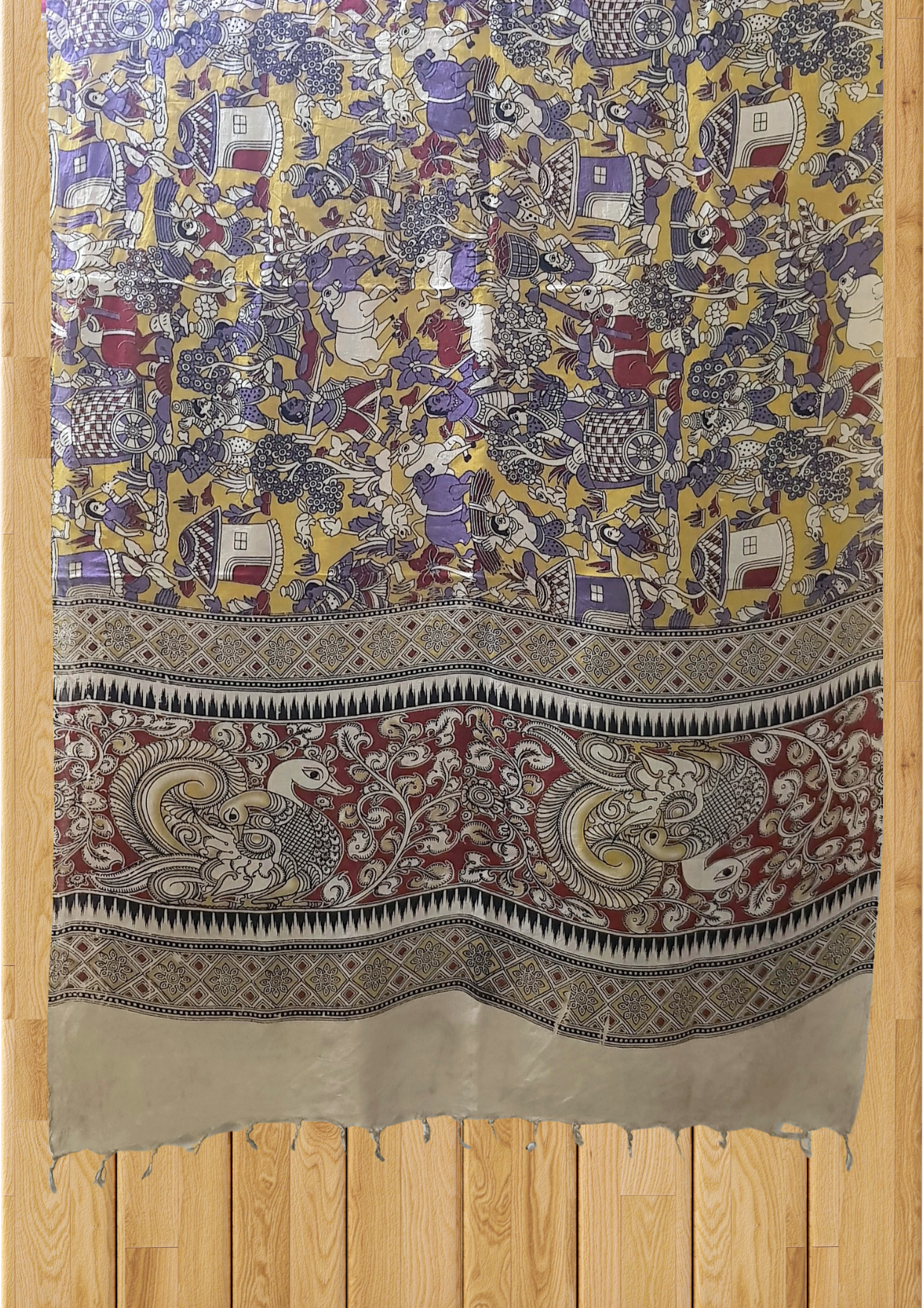 Cotton Dupatta Kalamkari - Handmade