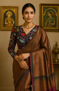 Tissue Silk with Zari Temple Border