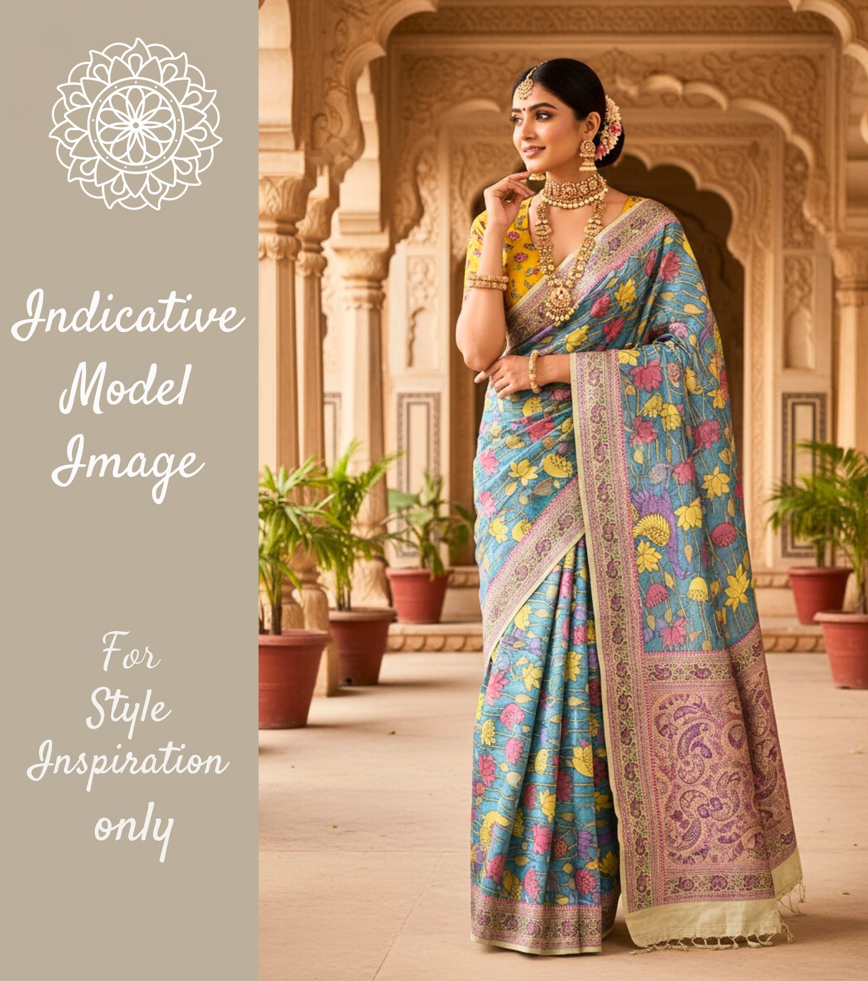 Pure Banarasi Premium Fine Silk Pen Kalamkari Saree