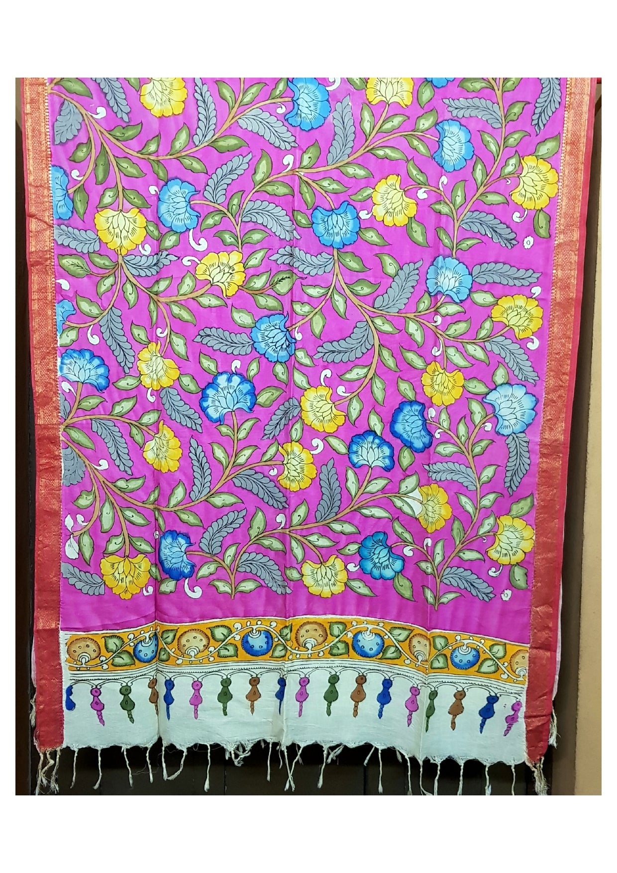 Pen Kalamkari Dupatta - Handcrafted