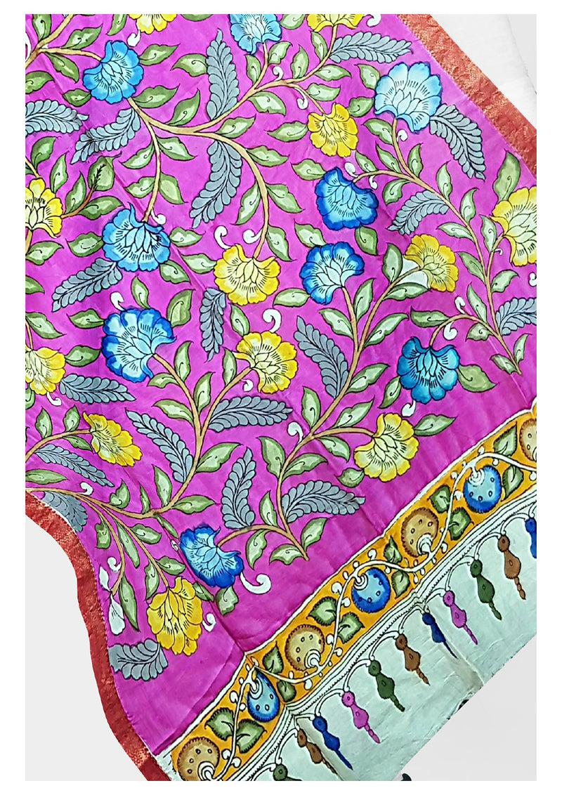 Pen Kalamkari Dupatta - Handcrafted
