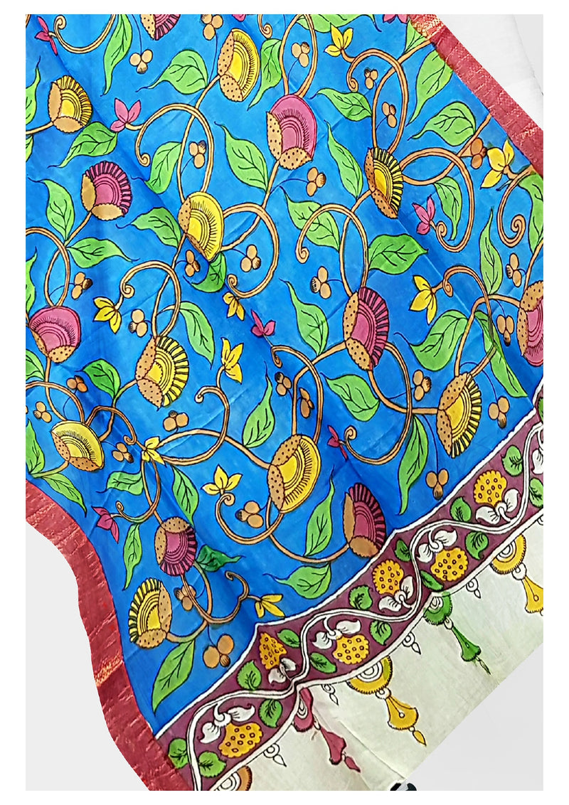 Pen Kalamkari Dupatta - Handcrafted
