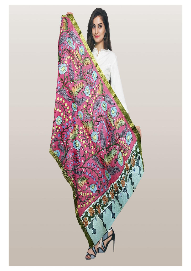 Pen Kalamkari Dupatta - Handcrafted