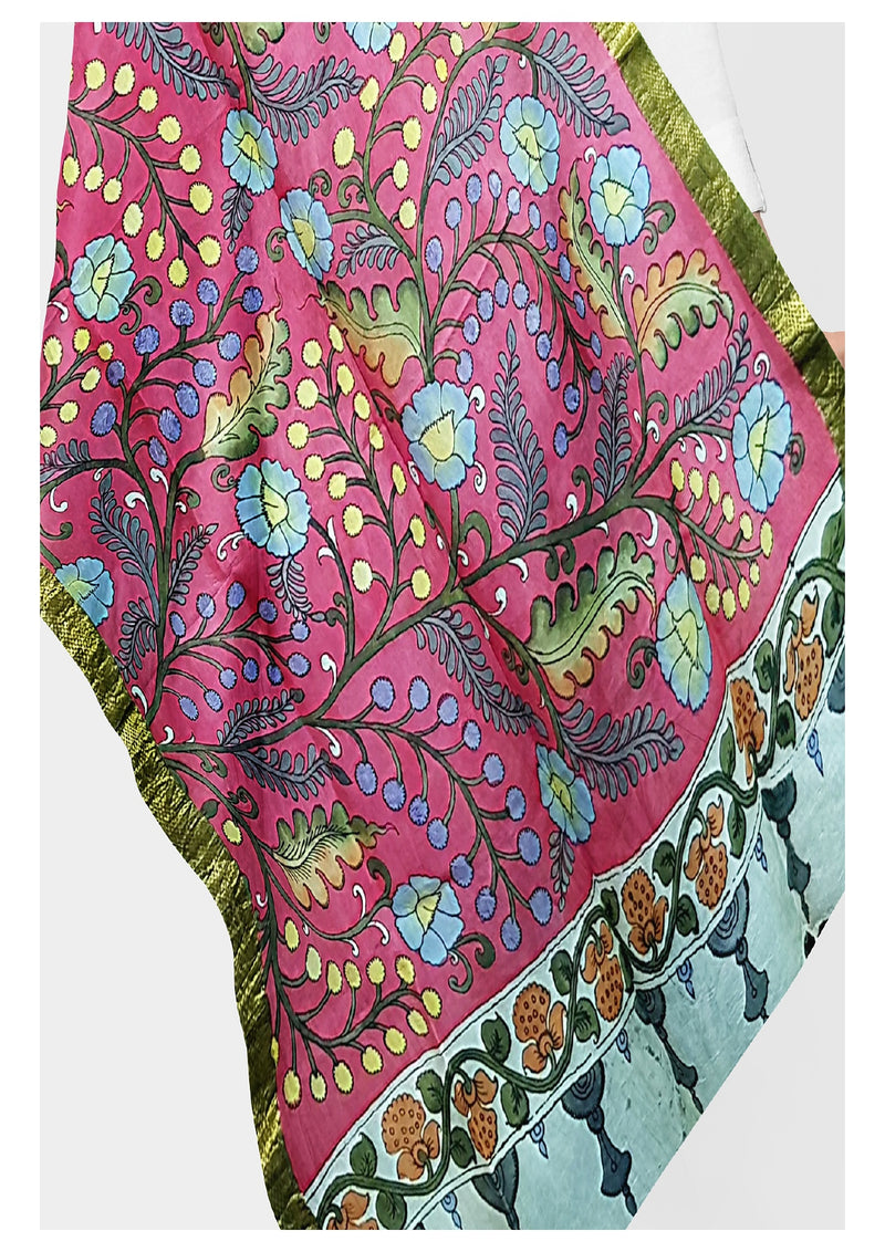 Pen Kalamkari Dupatta - Handcrafted
