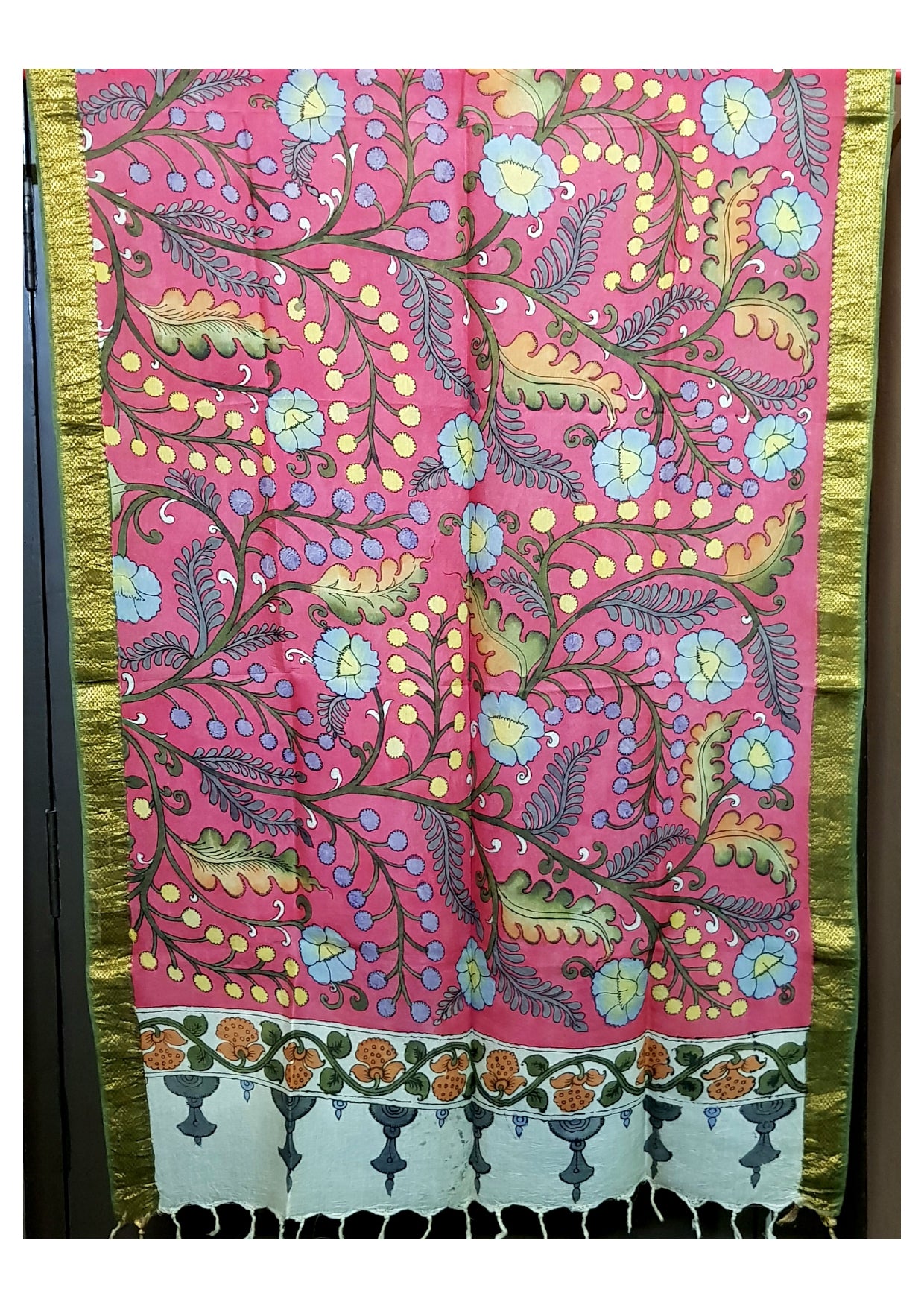 Pen Kalamkari Dupatta - Handcrafted