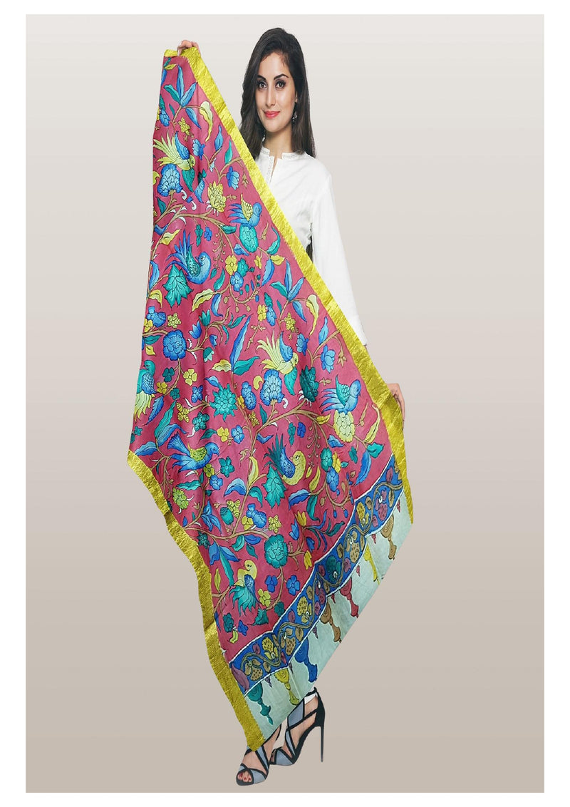 Pen Kalamkari Dupatta - Handcrafted
