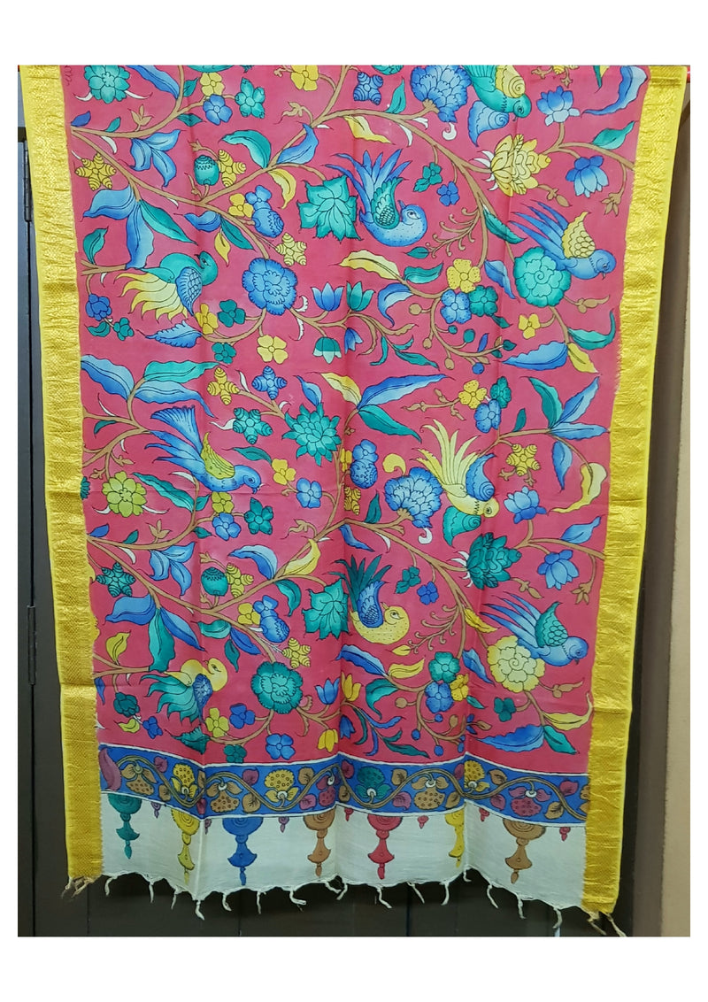 Pen Kalamkari Dupatta - Handcrafted