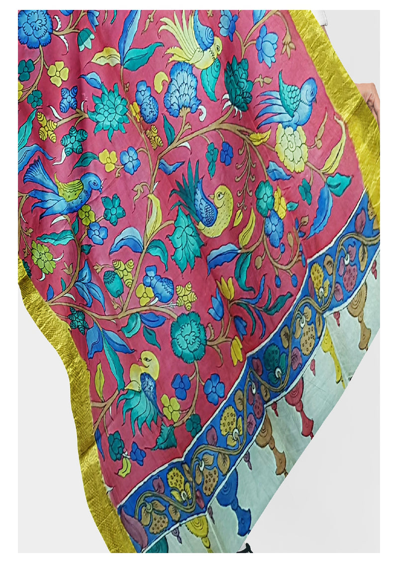 Pen Kalamkari Dupatta - Handcrafted