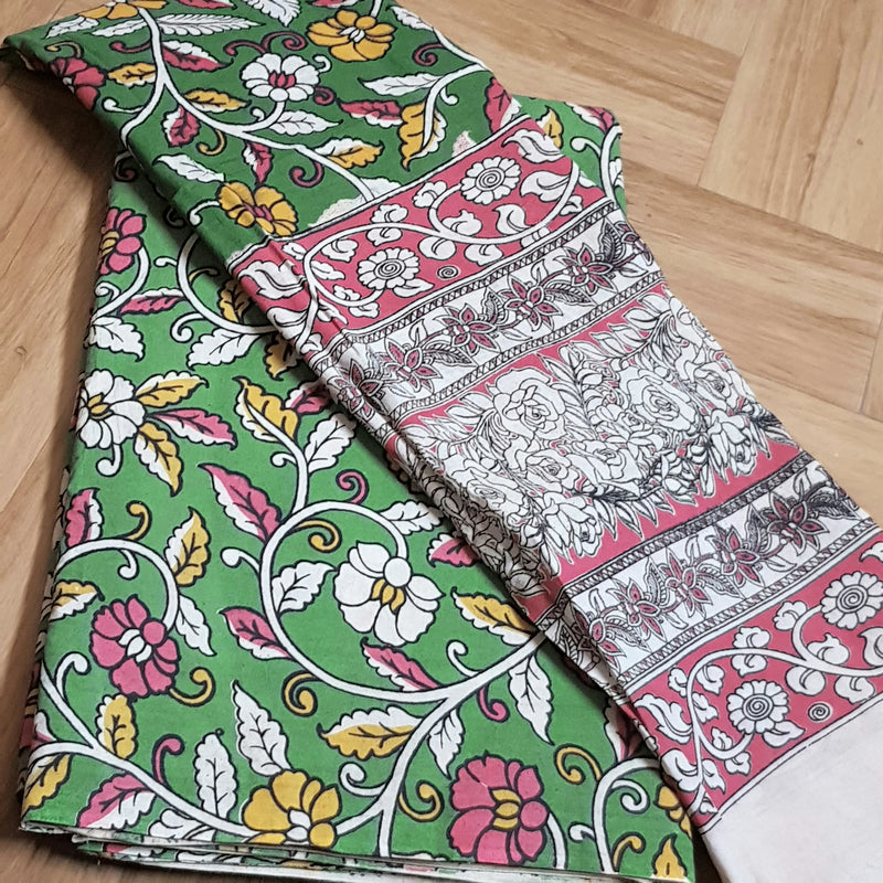 Kalamkari 2 pc set - Cotton Top & Cotton Dupatta
