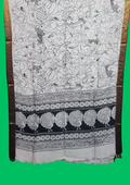 Nellore Silk Kalamkari Dupatta with Nizam Zari Border